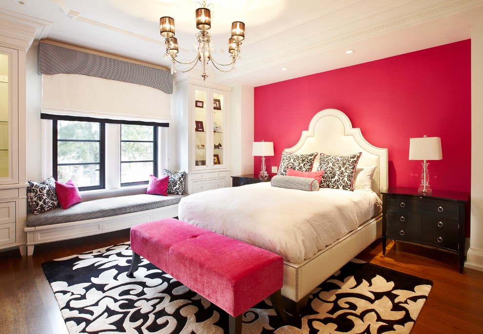 pink-girly-room-pink-statement-wall-decorating-ideas-glam