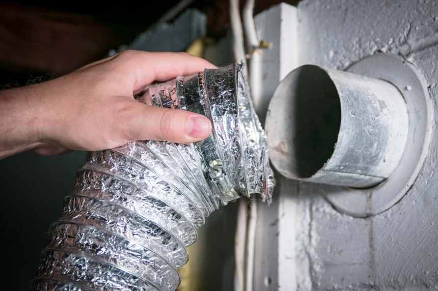 Cleaning the air ducts in a home.